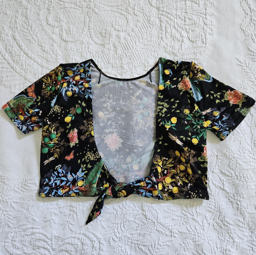 NWT We Are HAH all tied up swimsuit top lemons size M